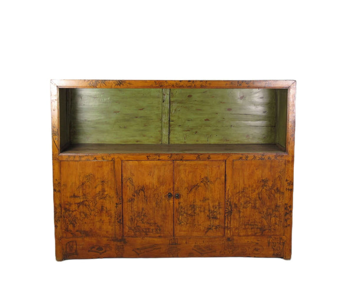 Hand Painted Chinese Antique Display Cabinet – 49 inches tall