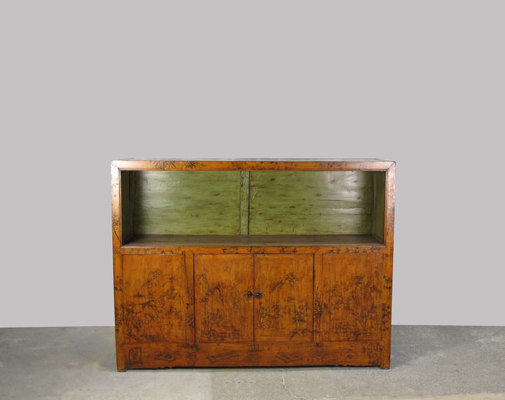 Hand Painted Chinese Antique Display Cabinet – 49 inches tall