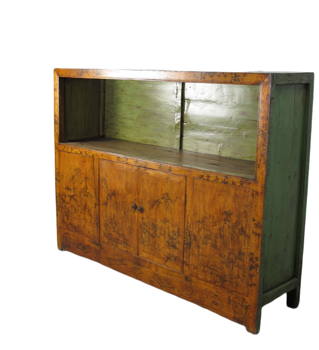 Hand Painted Chinese Antique Display Cabinet – 49 inches tall