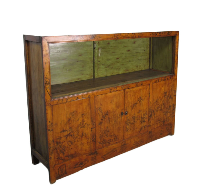 Hand Painted Chinese Antique Display Cabinet – 49 inches tall