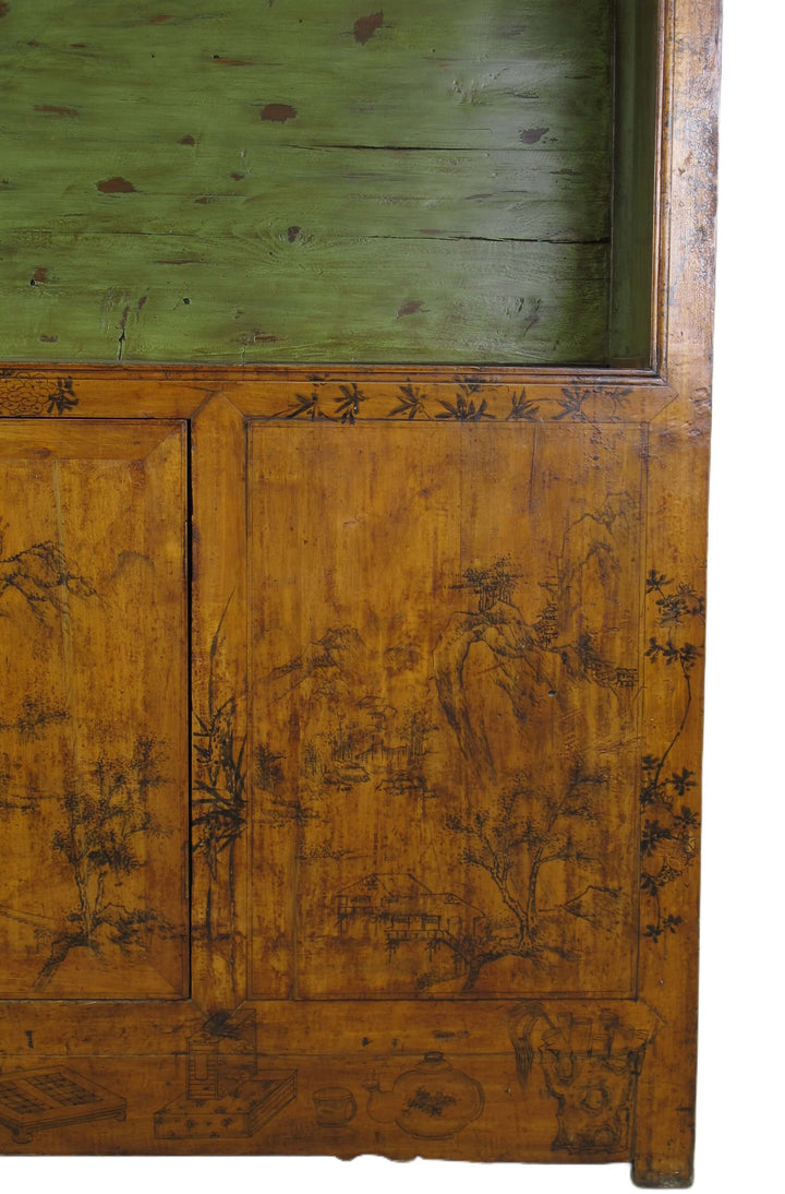 Hand Painted Chinese Antique Display Cabinet – 49 inches tall