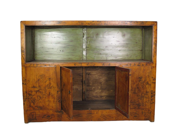 Hand Painted Chinese Antique Display Cabinet – 49 inches tall