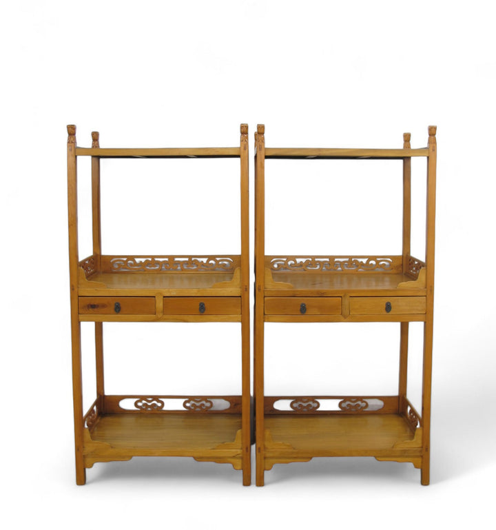 Pair Antique Chinese Etagere