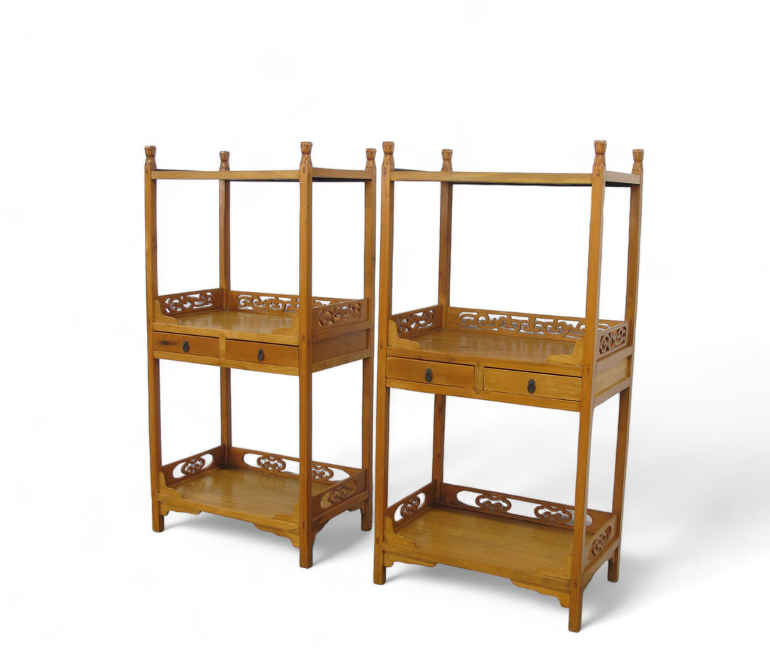 Pair Antique Chinese Etagere