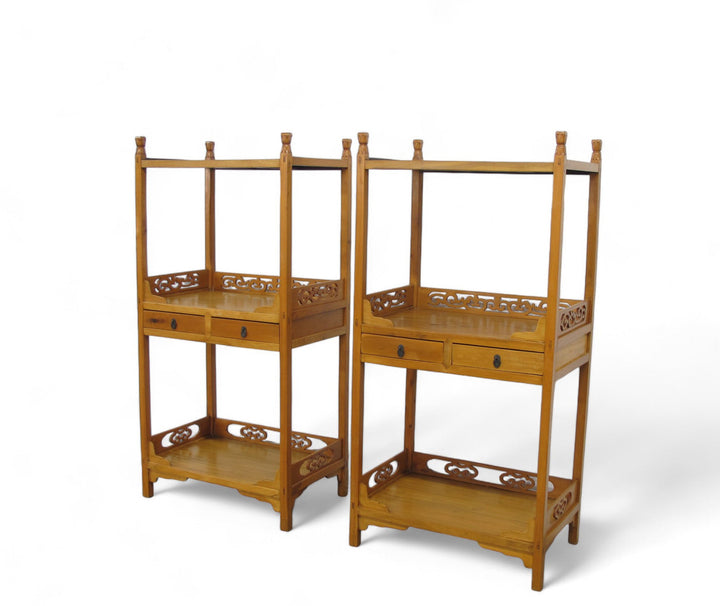 Pair Antique Chinese Etagere