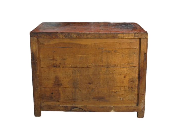 Hand Painted Five Bats Antique Gansu Tibetan Cabinet