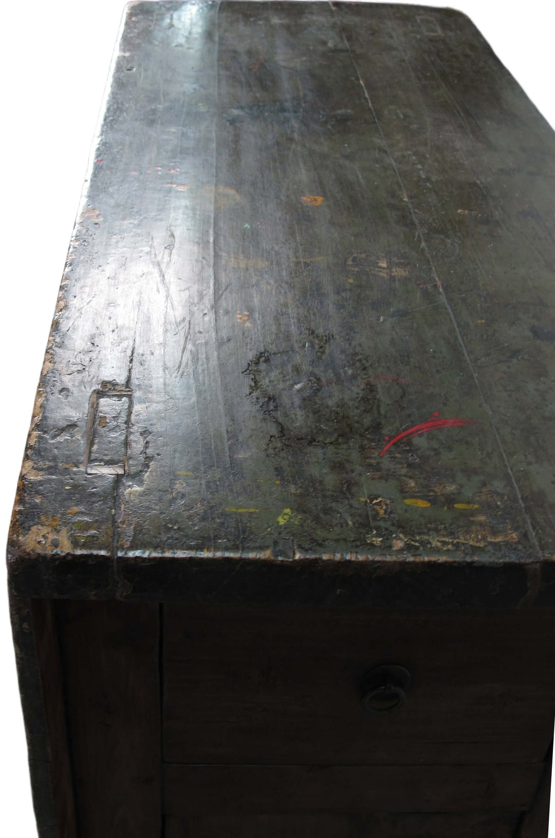 Rustic Red/Green Antique Cabinet