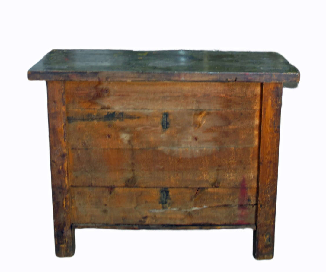 Rustic Red/Green Antique Cabinet