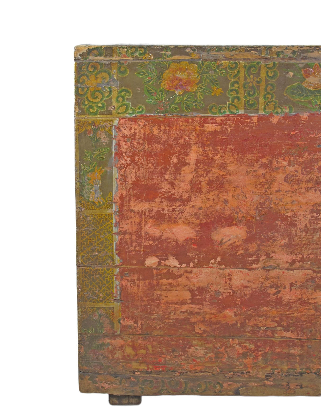 Rustic Red/Green Antique Cabinet