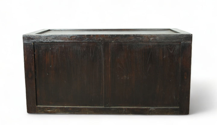 Hand Painted Black Vintage Chinese Chinoiserie-Style Cabinet 2