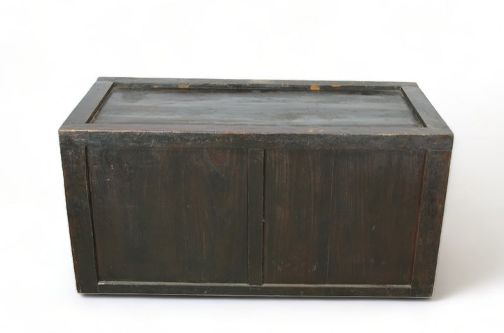 Hand Painted Red Vintage Chinese Chinoiserie-Style Cabinet