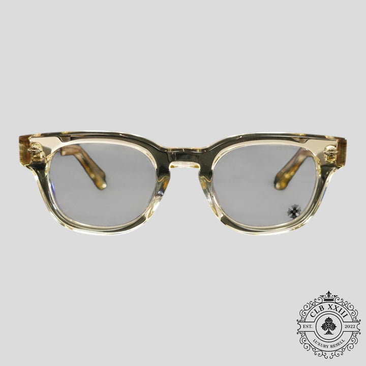 Chrome Hearts Jenna Tail Yea Glasses in Clear/Gold