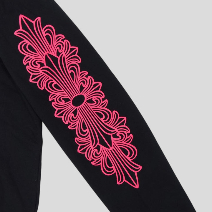 Chrome Hearts Horseshoe Zip Up Hoodie in Black/Pink