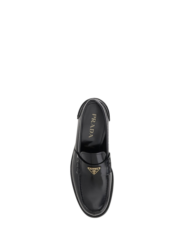 Prada Men Triangular Plaque Loafers