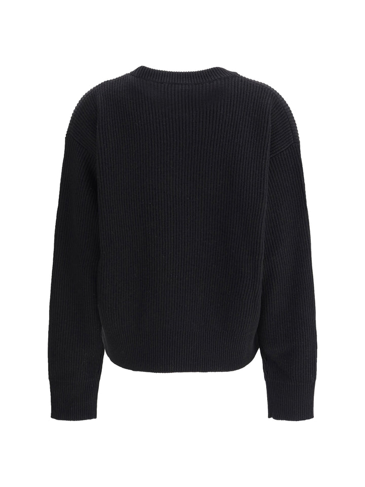 Versace Women Barocco Leaf Embroidered Sweater