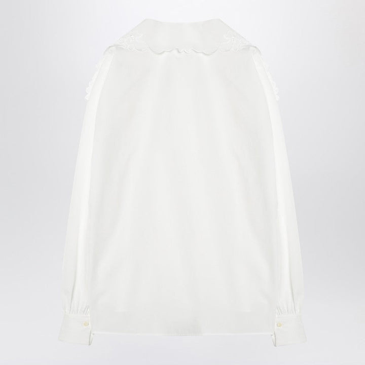 Chloé White Shirt With Embroidered Bow Tie Women
