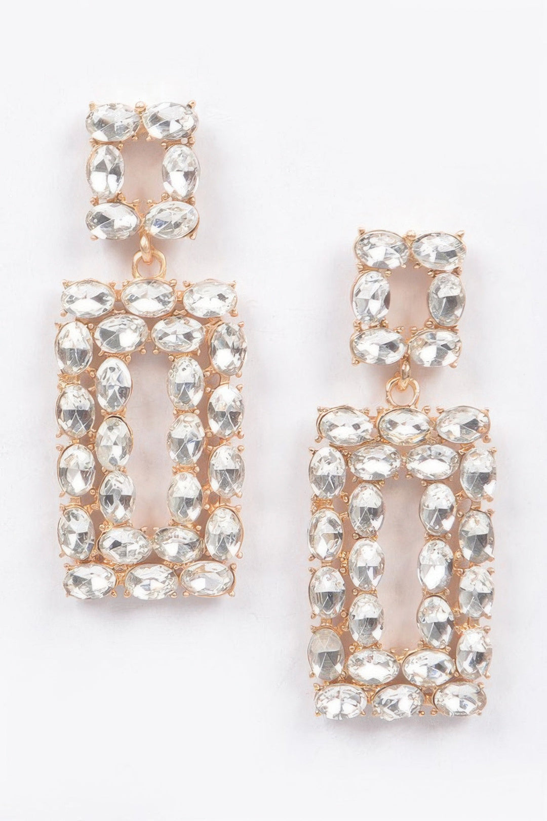 CHELSEA Crystal Color Pop Rectangle Earrings: NYFW BYMANYC ® New York