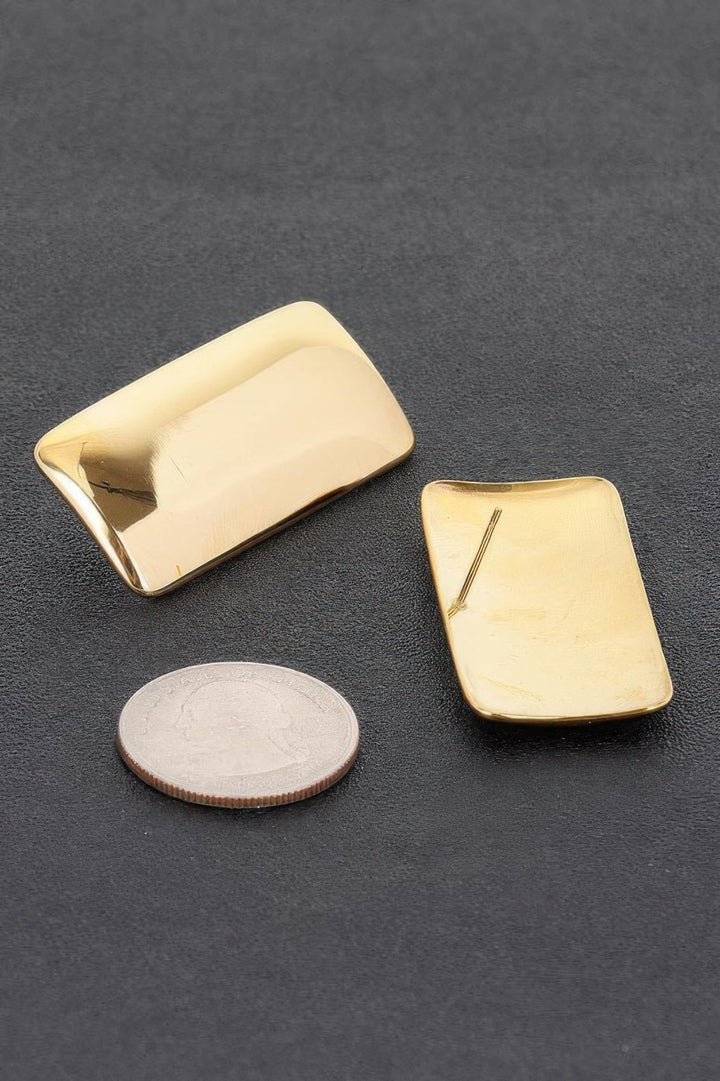 CHELSEA Gold Plated Rectangular Earrings: BYMANYC ® New York