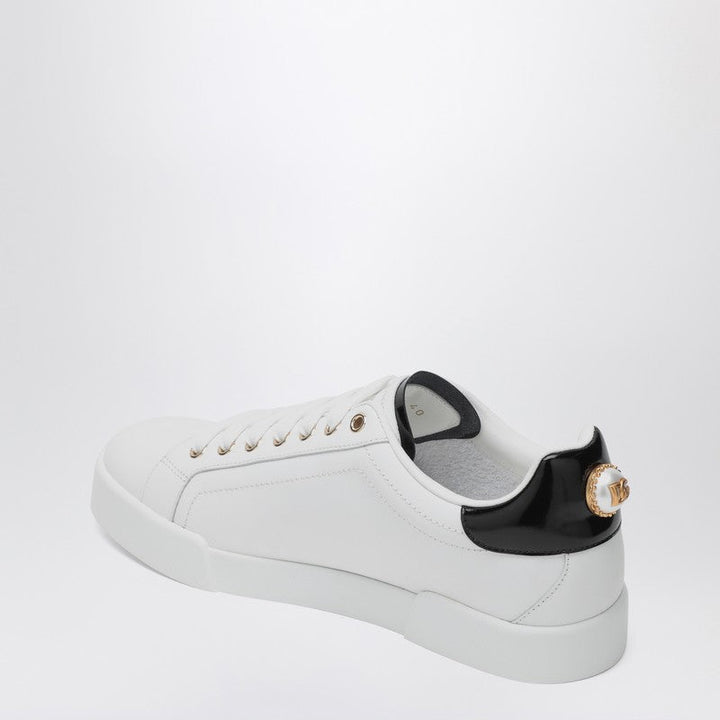 Dolce&Gabbana White/Gold Leather Portofino Sneakers Women