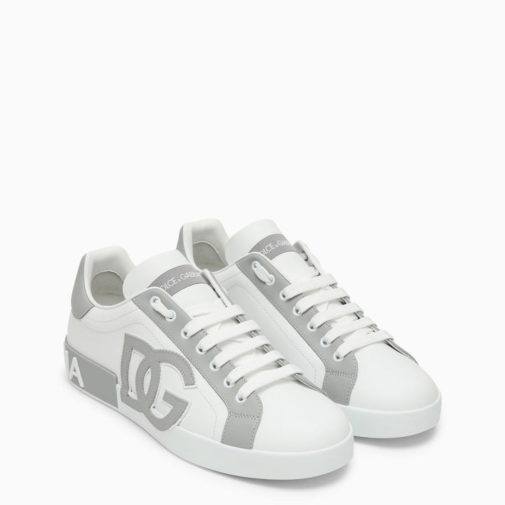 Dolce&amp;Gabbana Portofino White/Grey Leather Trainer