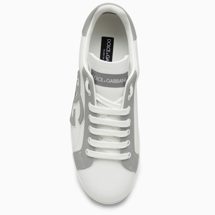 Dolce&amp;Gabbana Portofino White/Grey Leather Trainer