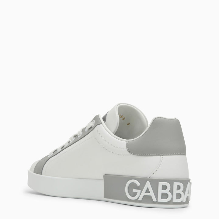 Dolce&amp;Gabbana Portofino White/Grey Leather Trainer