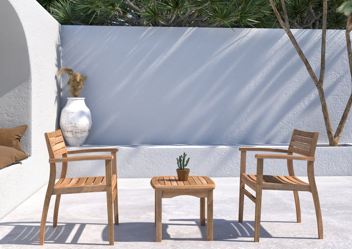 Intan Teak Side Table &amp; 2 Ninia Chairs