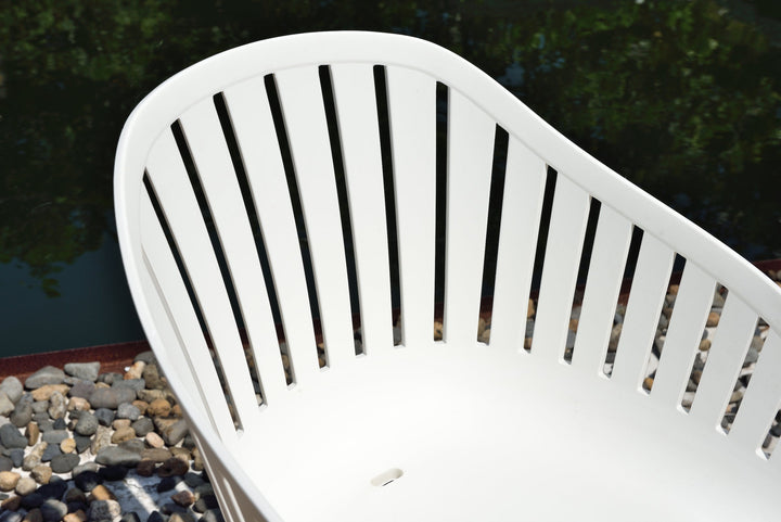 Leyland Table and Nassau White Armchairs Dining Set