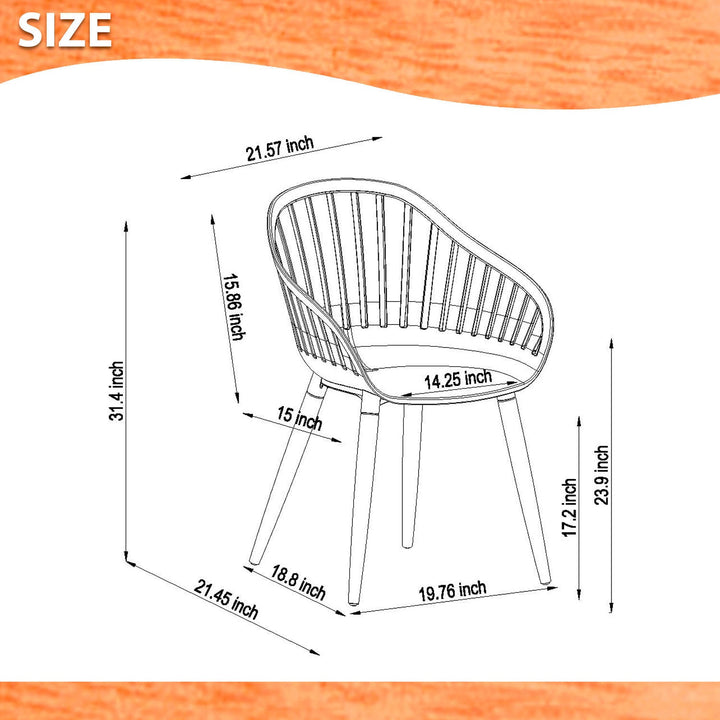 Nassau Chairs Resin and Wood - 4 Piece