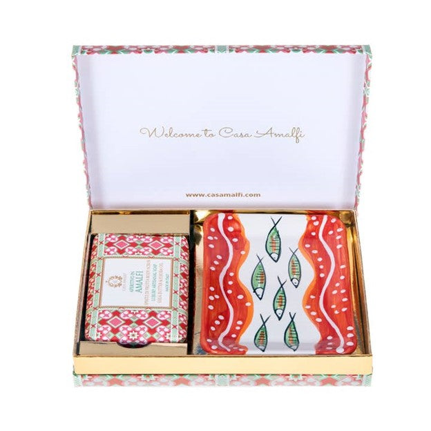 Casa Amalfi Scented Soap Bar with Ceramic Soap Dish Aperitivo in Amalfi