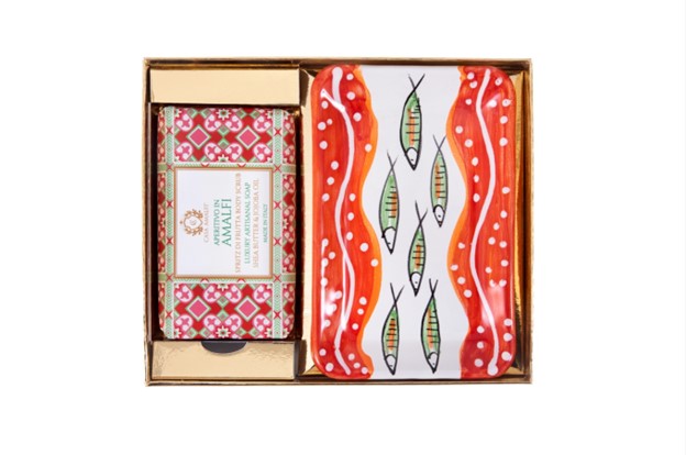 Casa Amalfi Scented Soap Bar with Ceramic Soap Dish Aperitivo in Amalfi