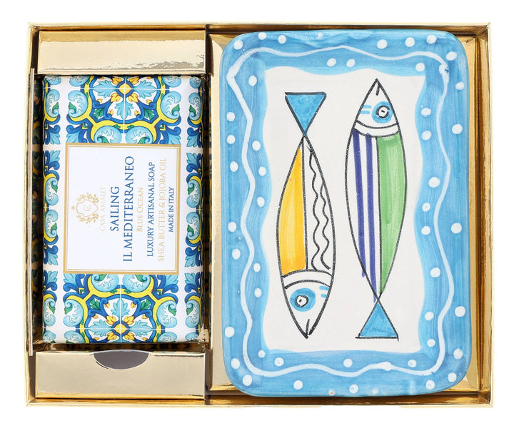 Casa Amalfi Scented Soap Bar with Ceramic Soap Dish Sailing il Mediterraneo