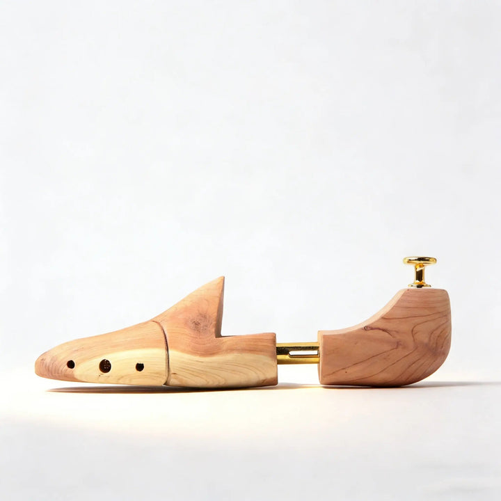 Light Tan Split-Toe Shoe Tree with Gold-Tone Hardware