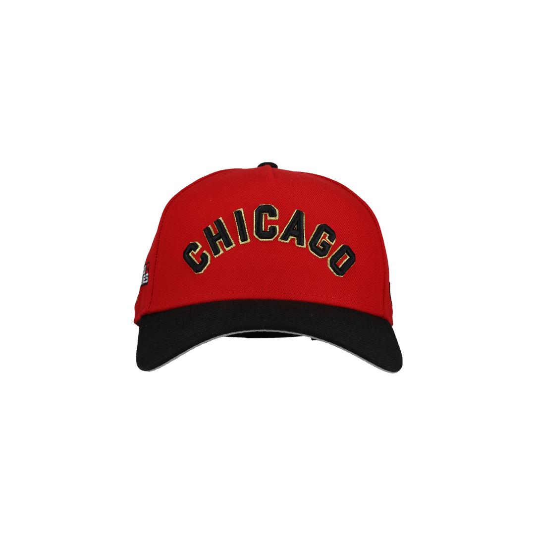 Chicago White Sox 9Forty A Frame Snapback Hat (Black/Red/Gold)
