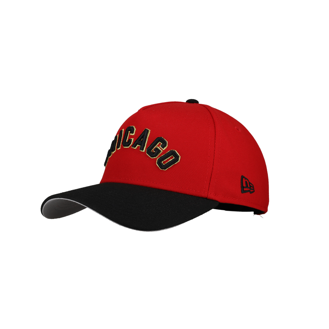 Chicago White Sox 9Forty A Frame Snapback Hat (Black/Red/Gold)