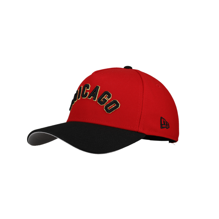 Chicago White Sox 9Forty A Frame Snapback Hat (Black/Red/Gold)
