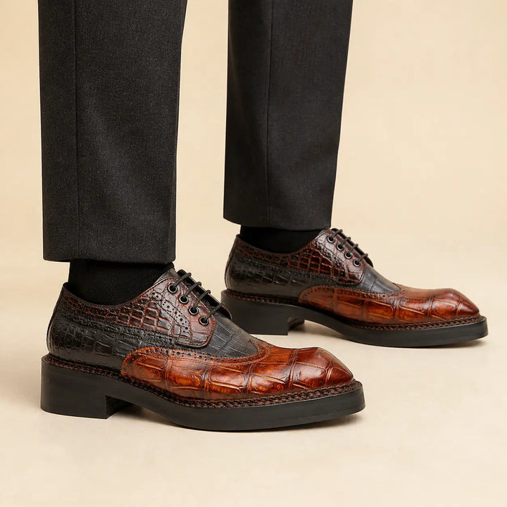 Exotic Crocodile Leather Derby Shoes