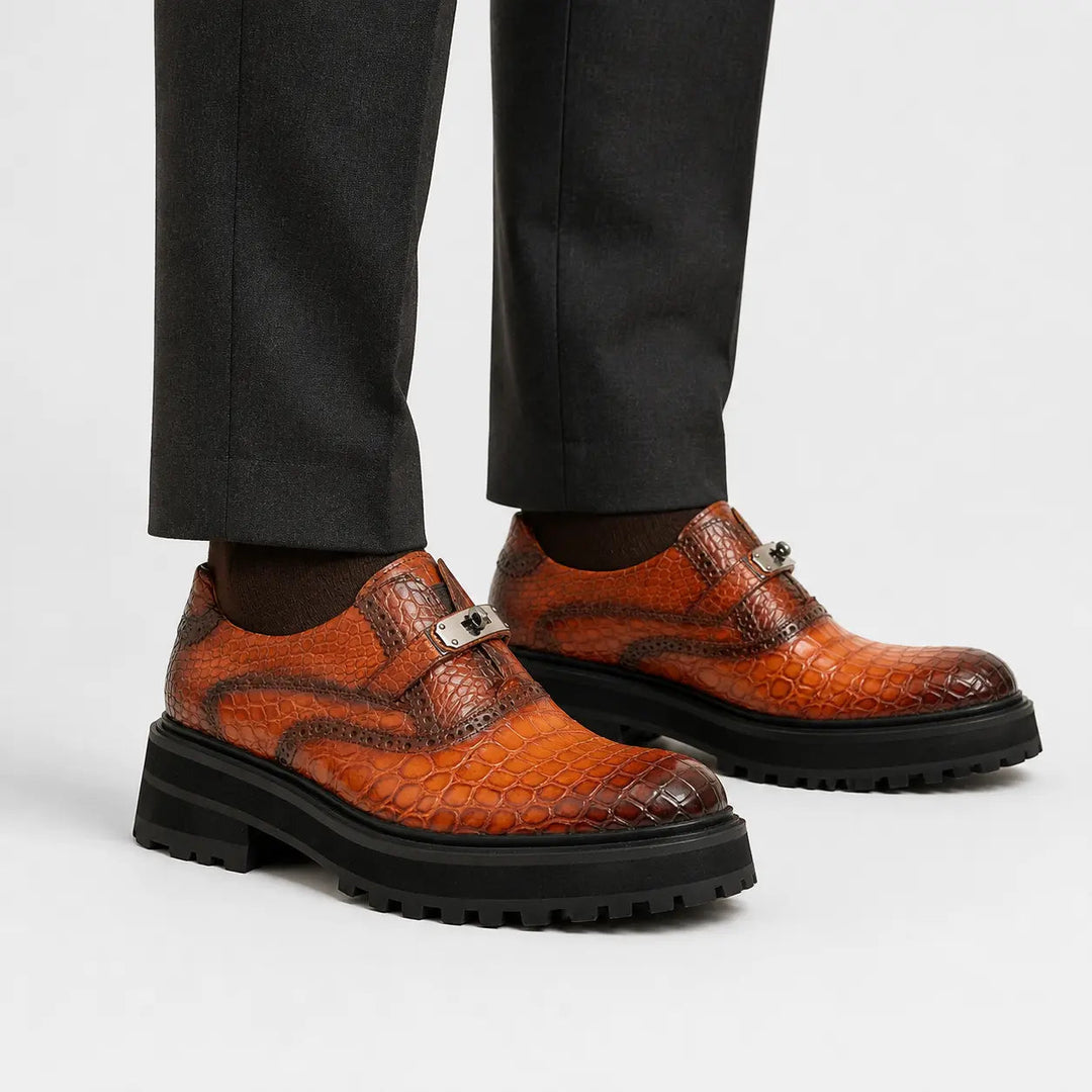 Nile Crocodile Leather Loafers Shoes