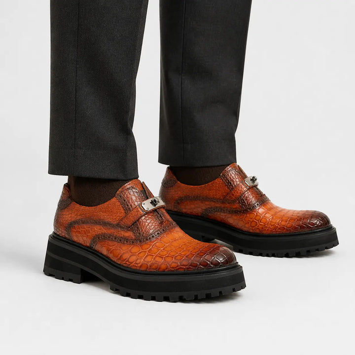 Nile Crocodile Leather Loafers Shoes