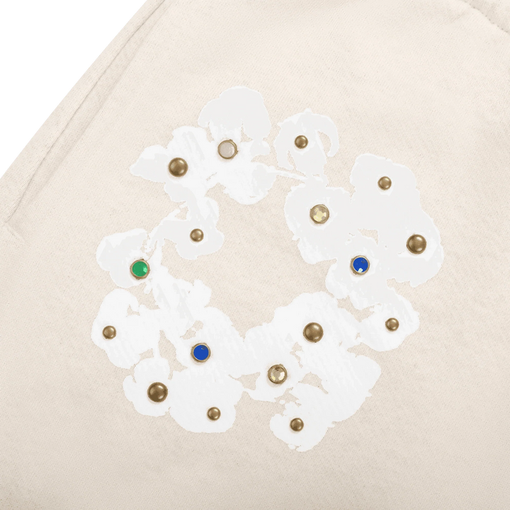 Denim Tears Rhinestone Cotton Wreath Sweatpants Oatmeal