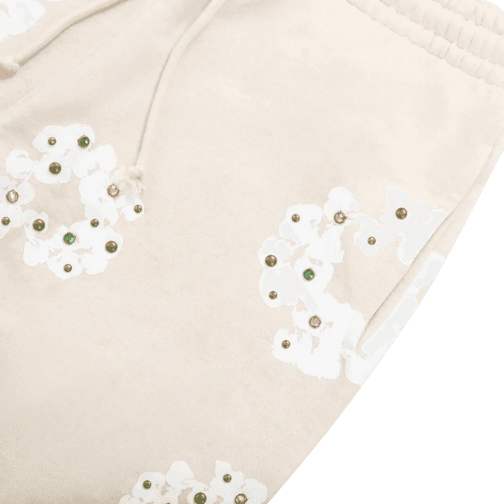 Denim Tears Rhinestone Cotton Wreath Sweatpants Oatmeal