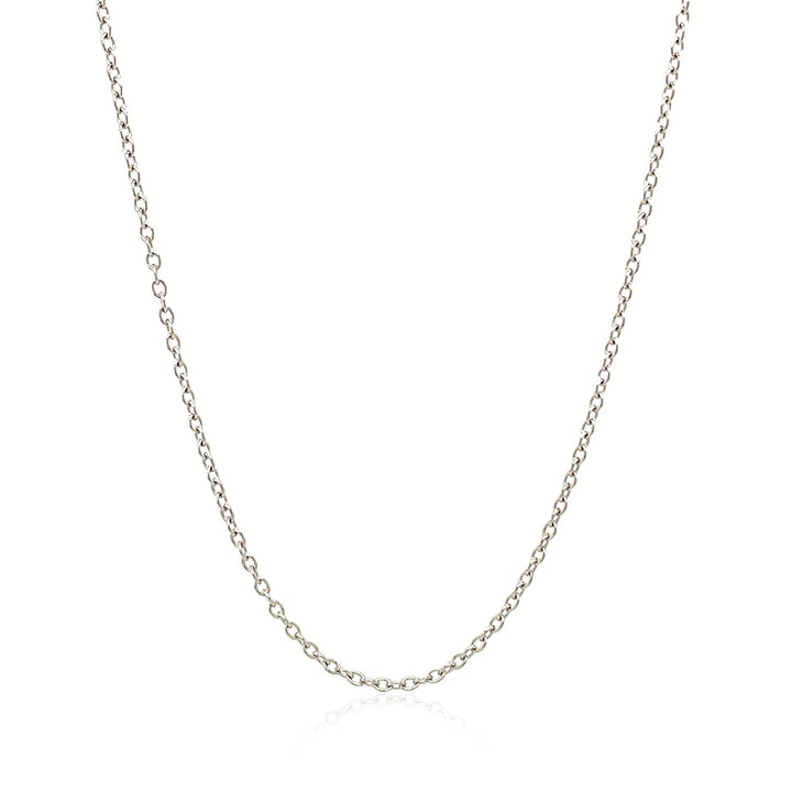 18k White Gold Round Cable Chain 1.5mm
