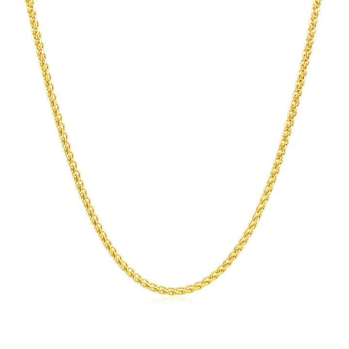 14k Yellow Gold Round Wheat Chain 1.5mm