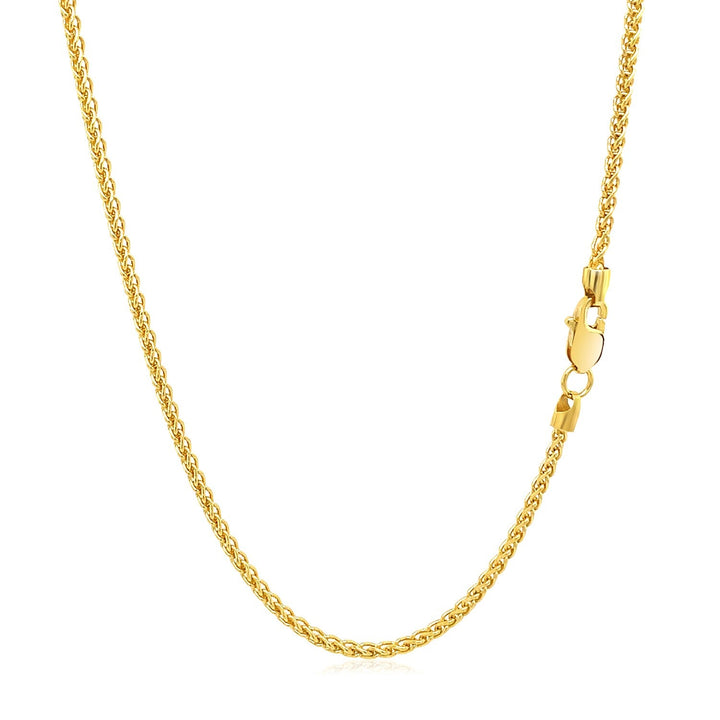 14k Yellow Gold Round Wheat Chain 1.5mm