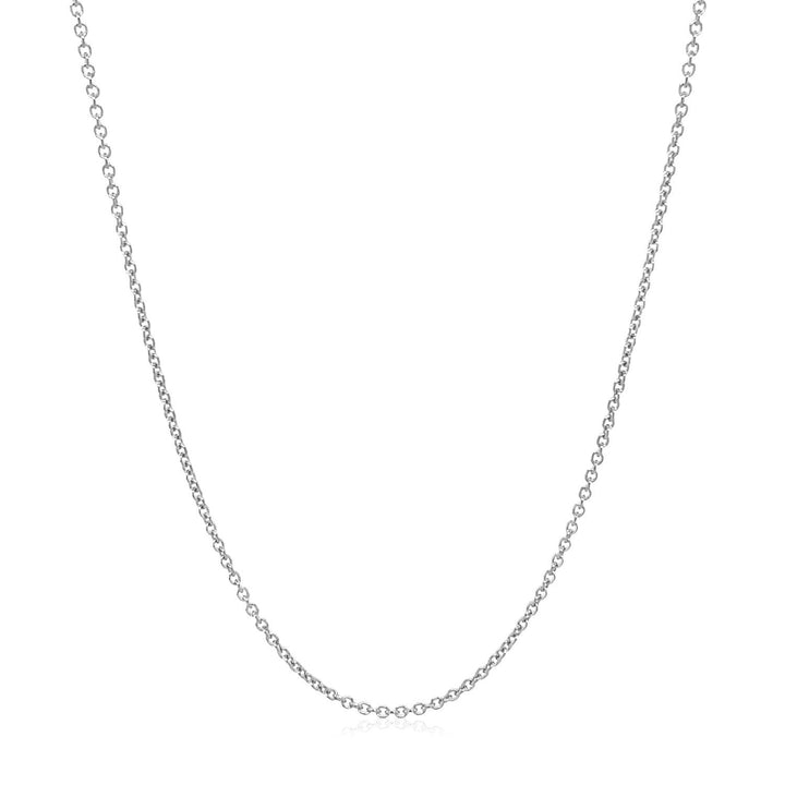 14k White Gold Round Cable Link Chain 1.2mm