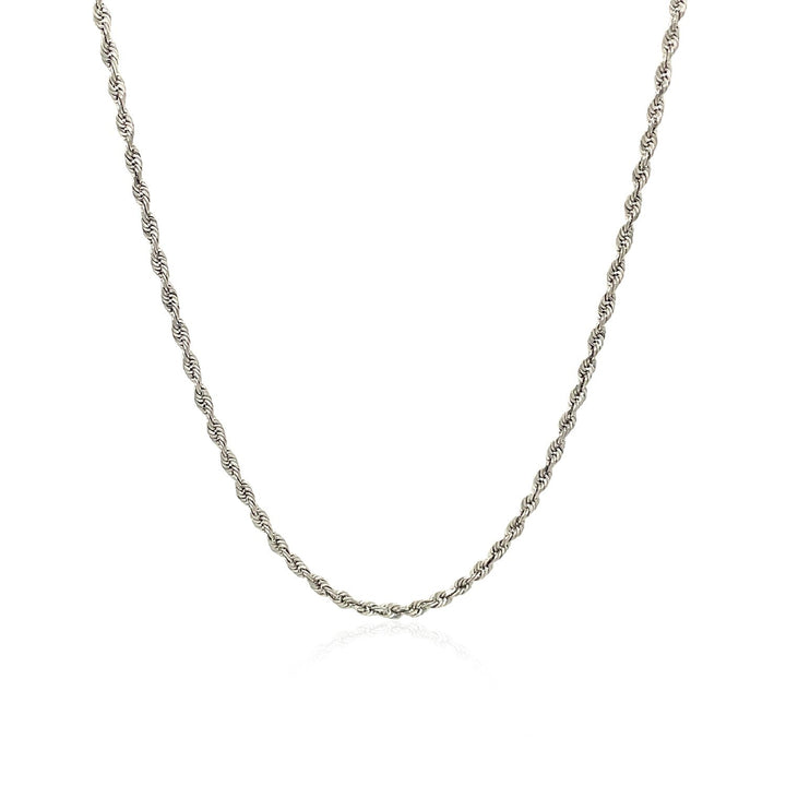 10k White Gold Solid Diamond Cut Rope Chain 1.5mm