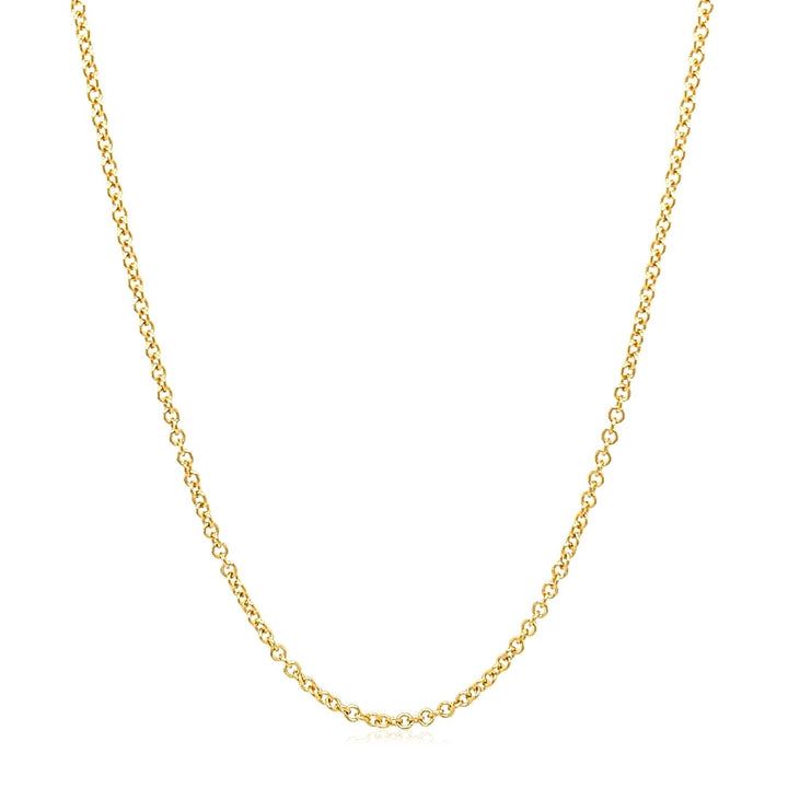 14k Yellow Gold Round Cable Link Chain 1.5mm