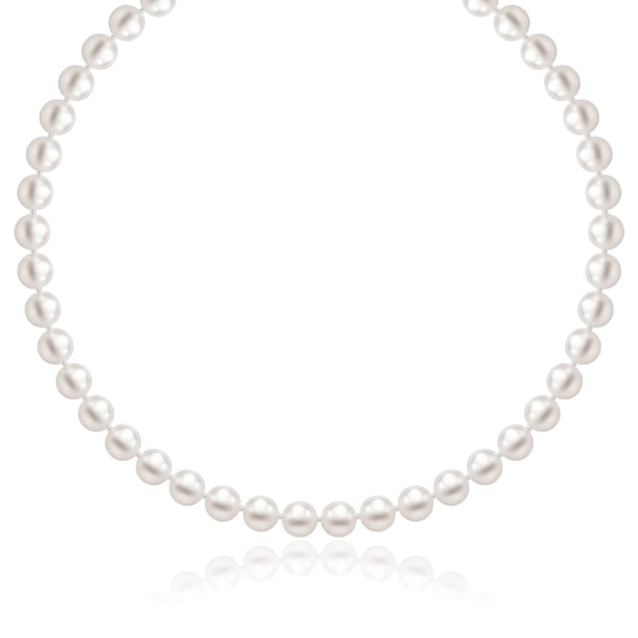 14k Yellow Gold Necklace with White Freshwater Cultured Pearls (6.0mm to 6.5mm)