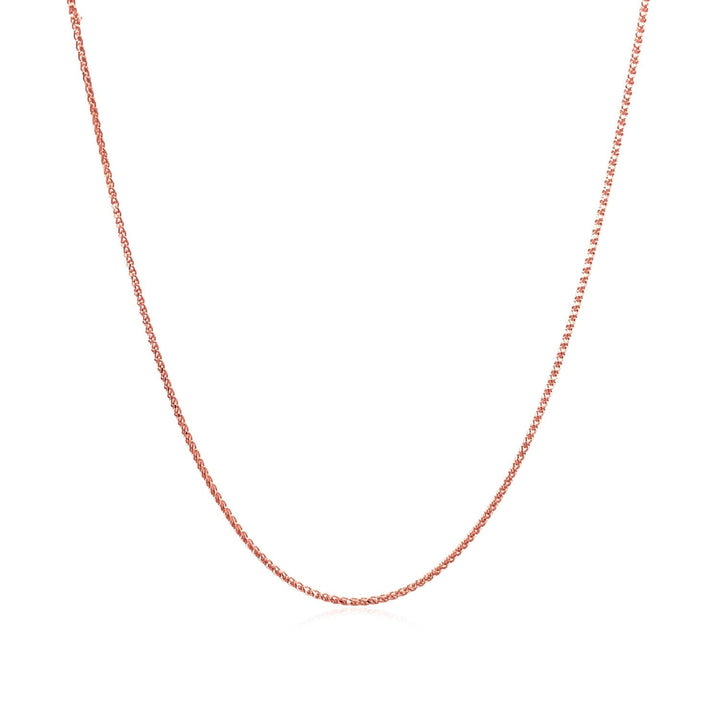 14k Rose Gold Diamond Cut Round Wheat Chain 0.6mm