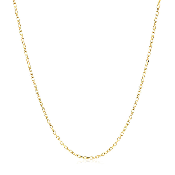 14k Yellow Gold Faceted Cable Link Chain 1.3mm